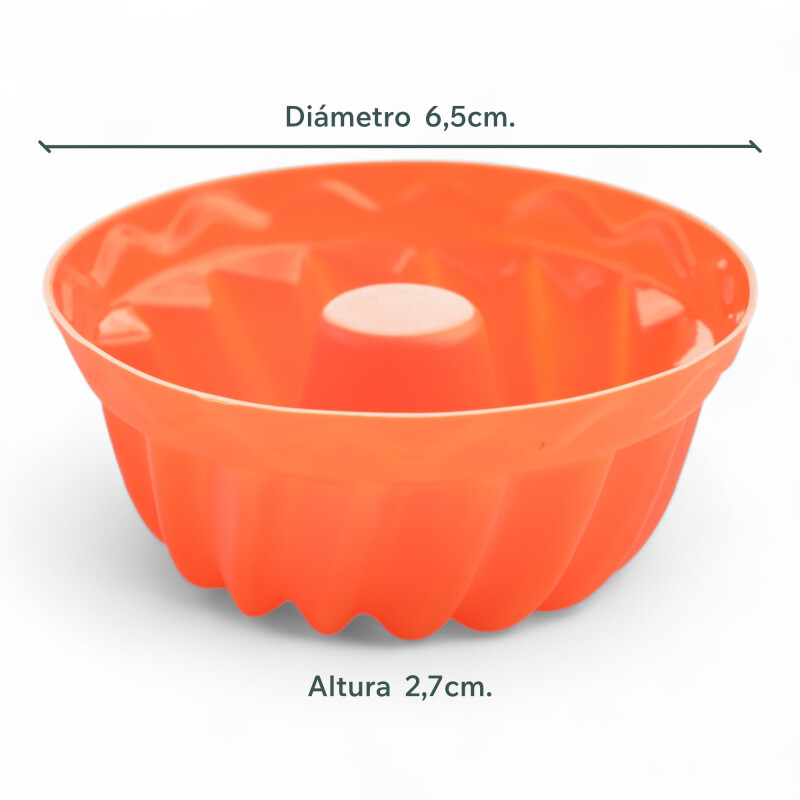 12 piezas molde individual budin/flan 6,5 x 2,7 cm Silicona Sin Color