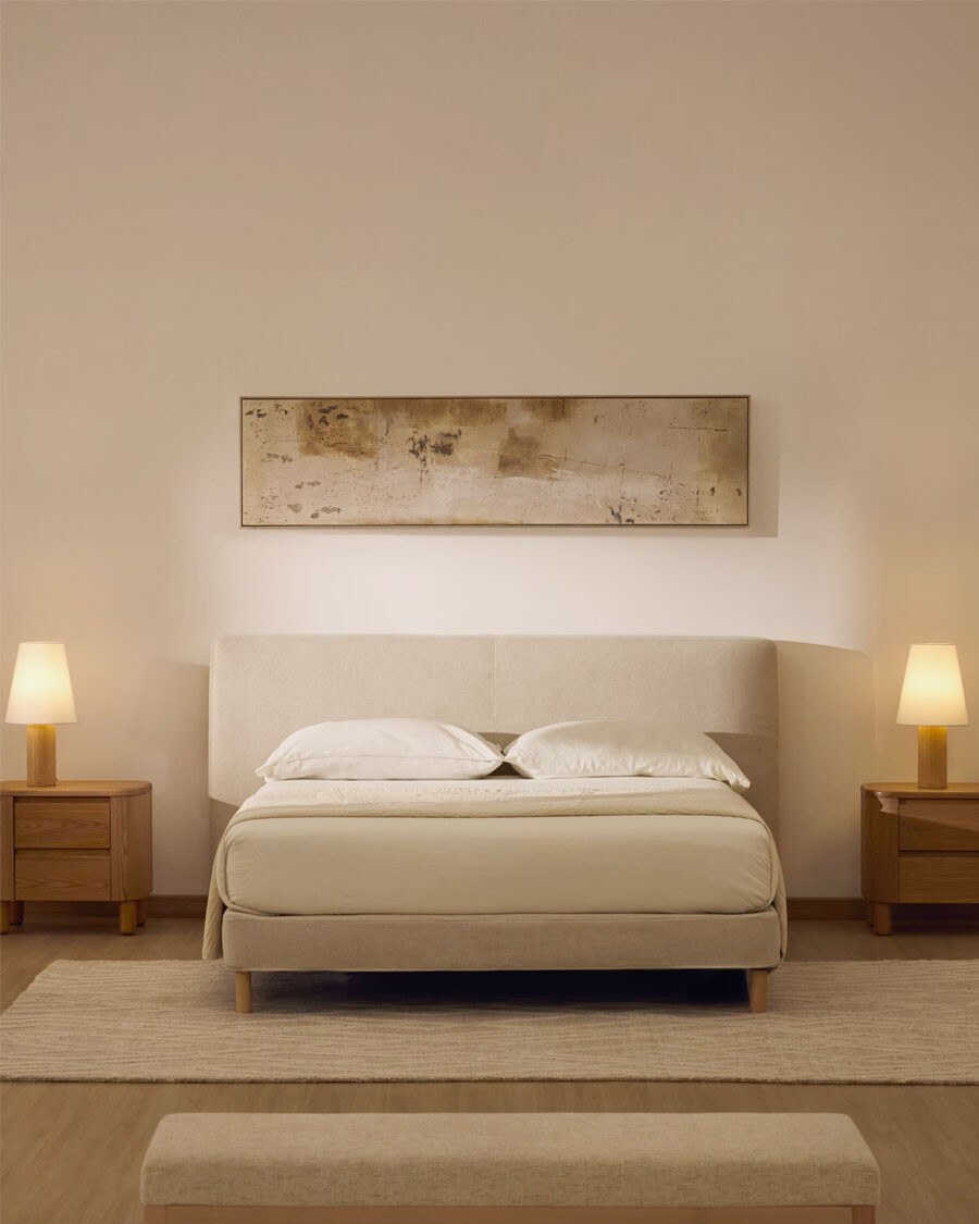 Cabecero desenfundable Blok crudo para cama de hasta 160 cm Cabecero desenfundable Blok crudo para cama de hasta 160 cm