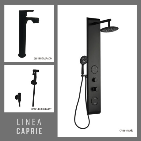 JUEGO DE GRIFERIA LAVATORIO ALTO PANEL DE DUCHA Y DUCHA HIGIENICA AGUA FRIA 000