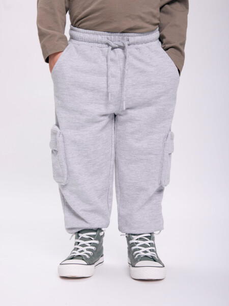 Pantalón deportivo cargo Gris Melange