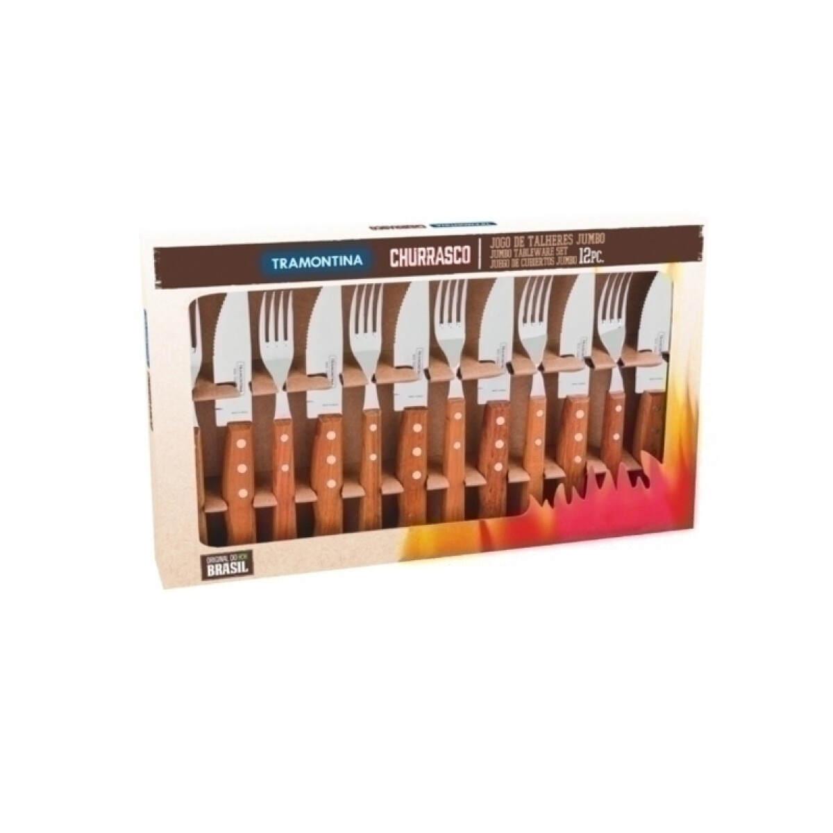Juego jumbo para asado 12 piezas, línea CHURRASCO (DYNAMIC)-TRAMONTINA - FER04968 