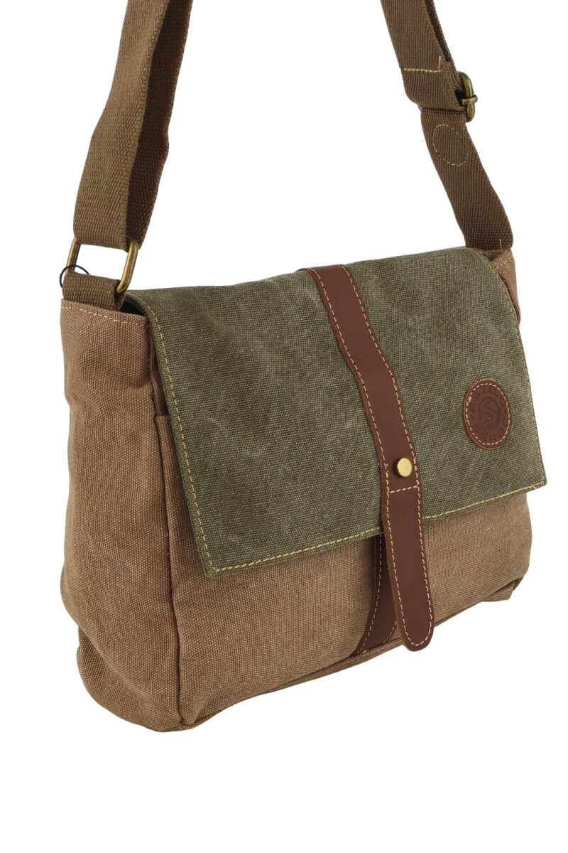 Morral de lona Marrón con Verde