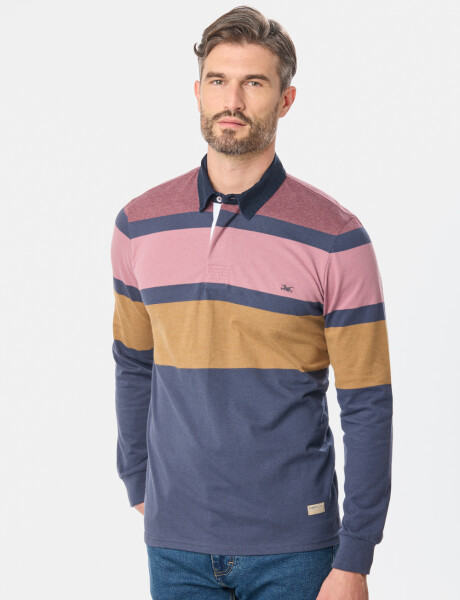 REMERA POLO RAYADA Bordo