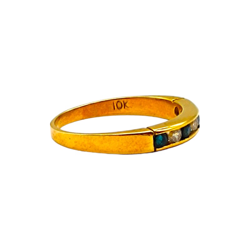 Anillo Sin Fin-Oro Bajo-Piedra Zafiro y Zirconia-AN8119 conpiedra