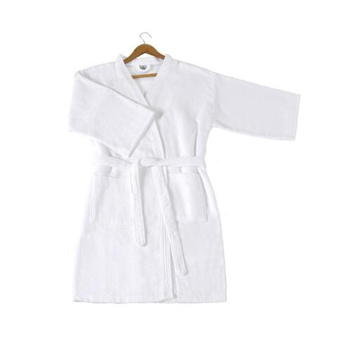 Bata de Baño Dohler Felpa Blanca Talle M al XG U