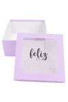 Caja flexi 20x20x9,5. c/visor impreso LILA- ESTRELLAS