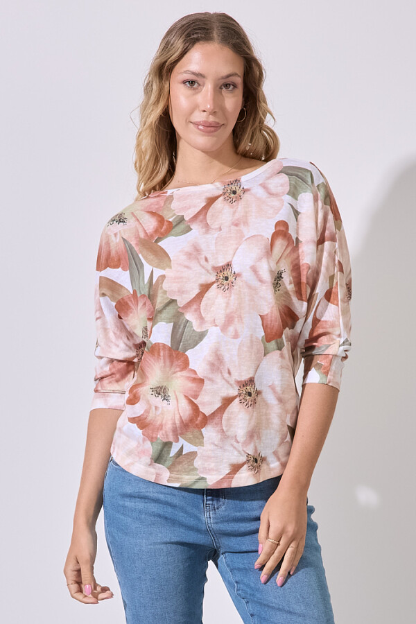 Blusa Tejida Print TOSTADO/MULTI