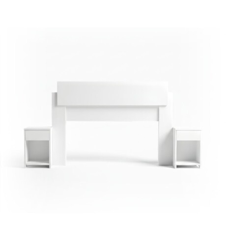 RESPALDO CABECERA 2 PLAZAS CON MESAS DE LUZ BLANCO