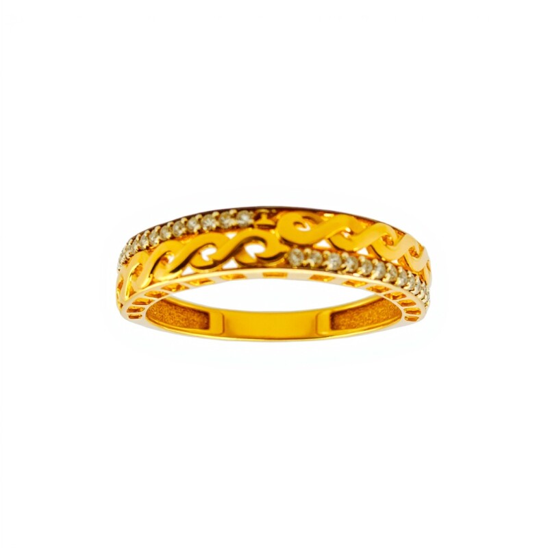 Anillo infinito-Oro bajo-Piedra Zirconia-AN8043 conpiedra