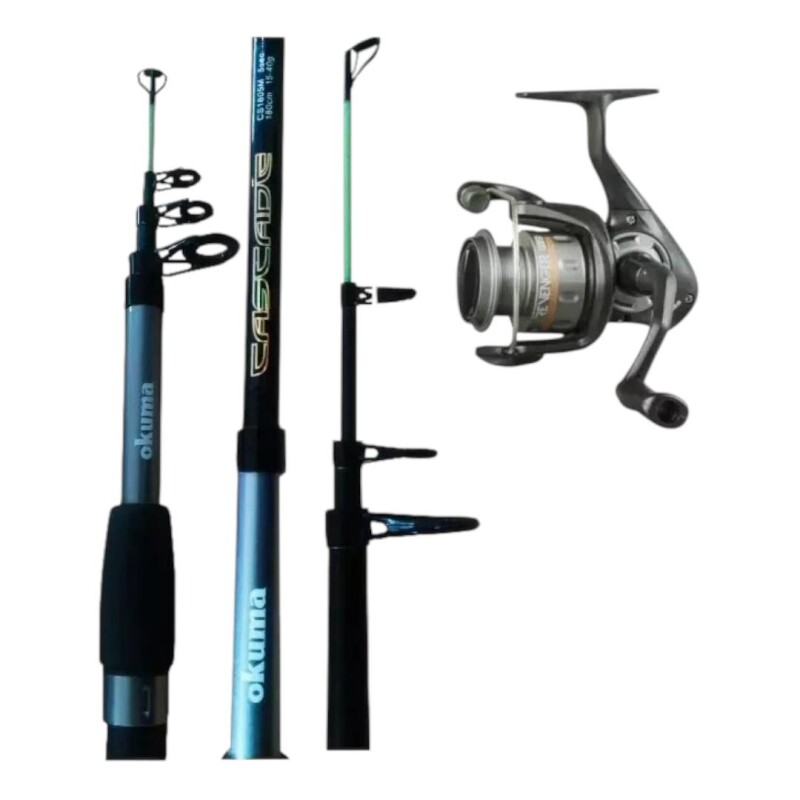 Combo Caña Okuma Telescópica 3 Mts + Reel + Tanza Combo Caña Okuma Telescópica 3 Mts + Reel + Tanza