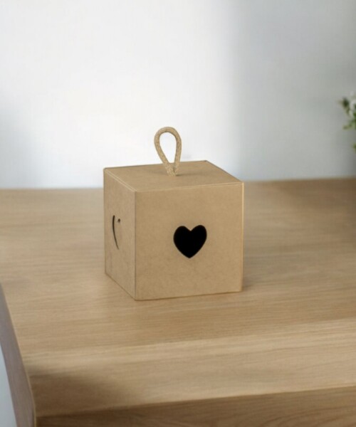Caja corazon 10x10x10 cm. - KRAFT MARRON Caja corazon 10x10x10 cm. - KRAFT MARRON
