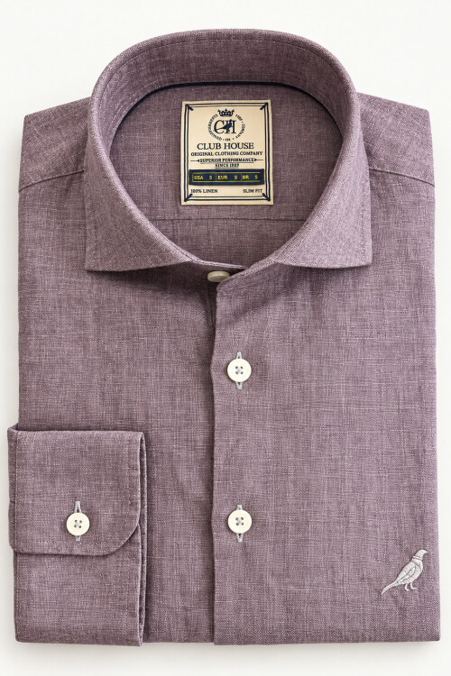 Camisa Lino Hudson Collar Mora Melange