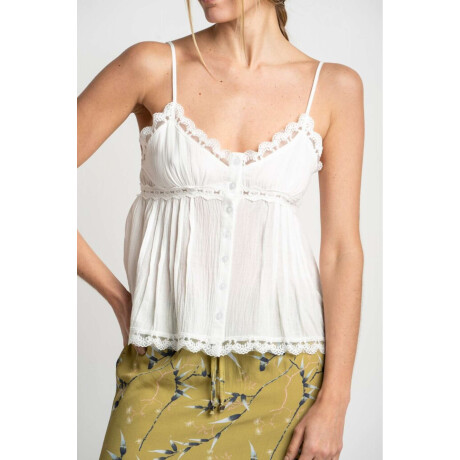 Blusa Encaje Bordados Off White