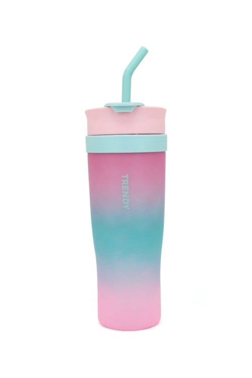 Vaso con sorbo Fucsia