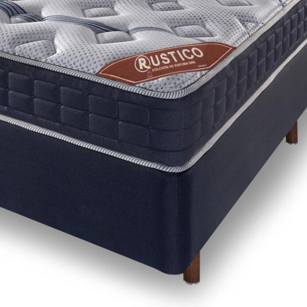 Conjunto Sommier Queen - Rustico - Espuma D60 Conjunto Sommier Queen - Rustico - Espuma D60