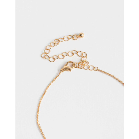 Collar Corto Multidijes Bañado En Oro Dorado