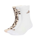 Medias de Mujer Adidas Leo Estampadas (3Pares) Blanco - Animal Print