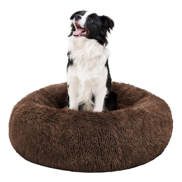 Cucha Cama Colchon Puff Plush 70cm Mascota Antiestress Color Variante MARRON