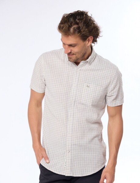 CAMISA DE LINO A CUADROS Verde