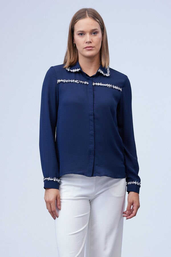 Camisa Aplique AZUL/MULTI