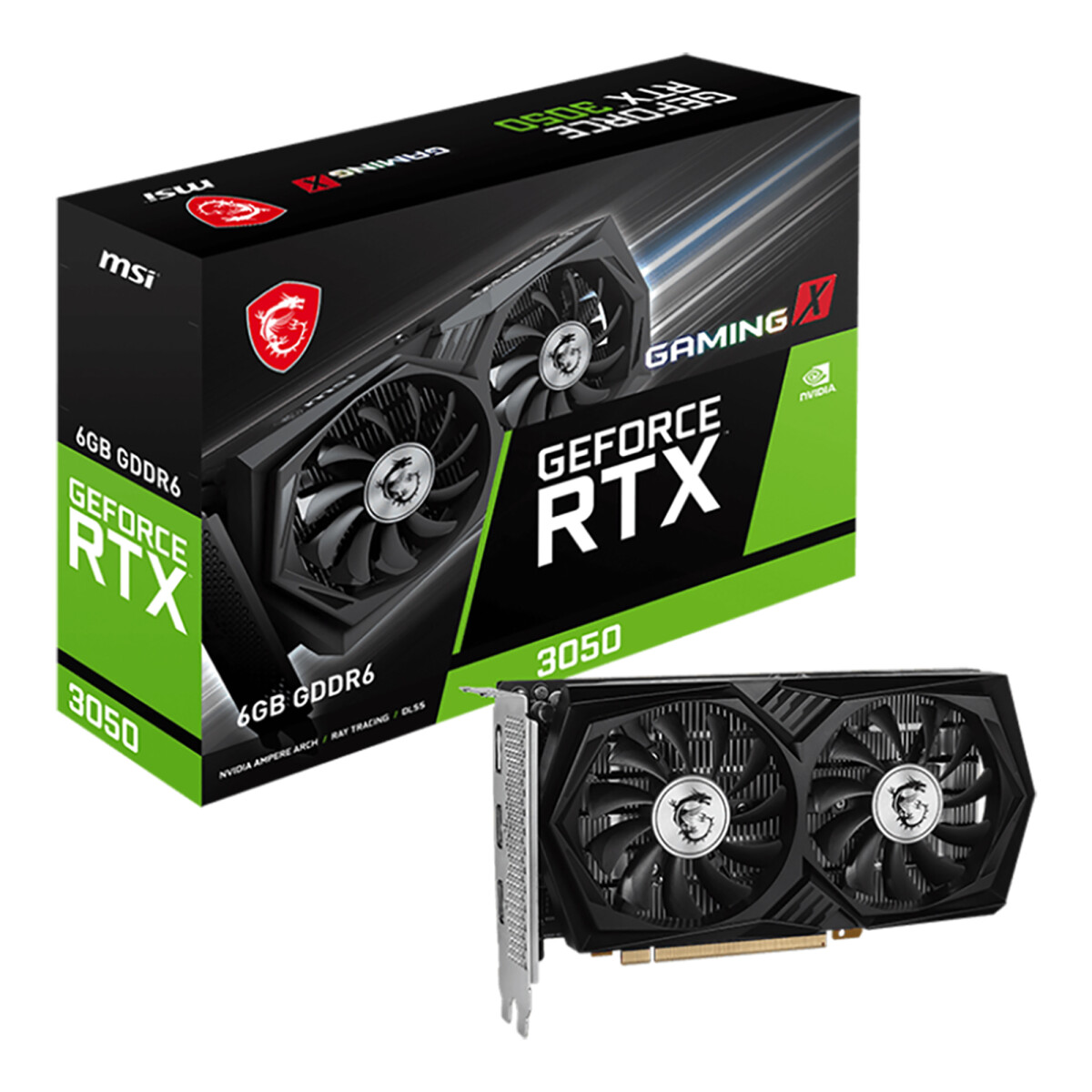 Msi - Tarjeta de Video Geforce Rtx 3050 Gaming X 6G - 6 GB GDDR6. NVIDIA GEFROCE RTX3050. Pci Expres 