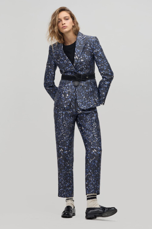 Blazer Oslo en Taffeta Midnight Leopard