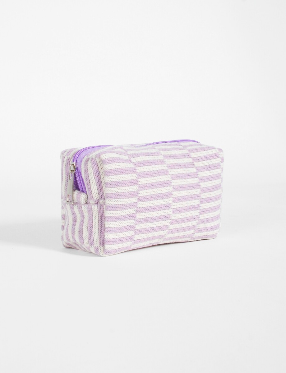 Estuche franjas tejido - lila 