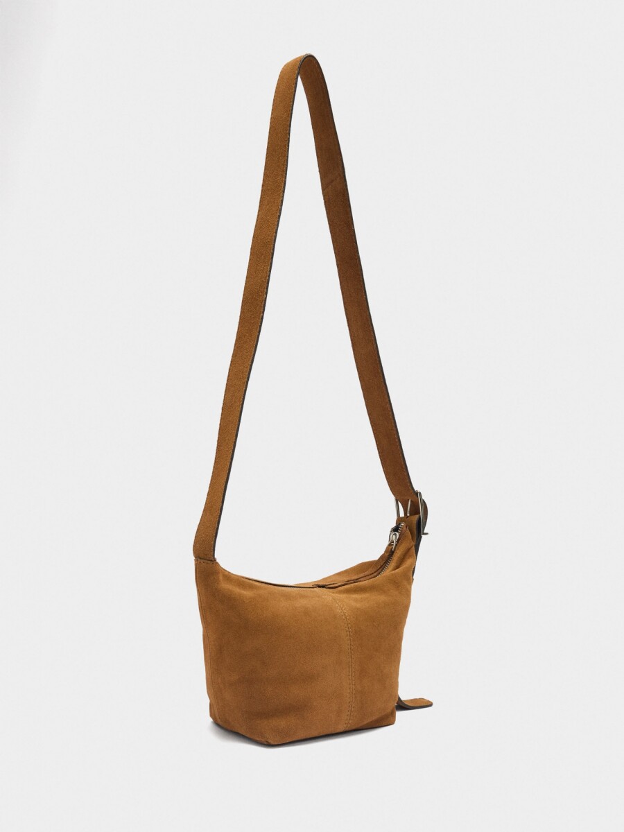 Bolso Bandolera De Piel Lisa camel