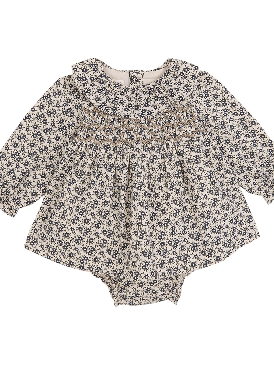 Vestido Florecitas Blanco Roto