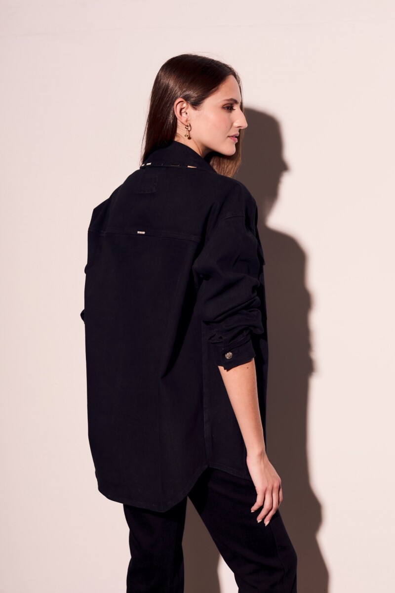 Sobrecamisa Apliques Negro