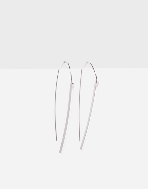 Aros Colgantes Largos Aros Colgantes De Barrita Plateado - Plateado Rodio