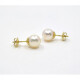 9.5 Mm Caravanas De Oro 18K Y Perlas De Cultivo 9.5 Mm Caravanas De Oro 18K Y Perlas De Cultivo