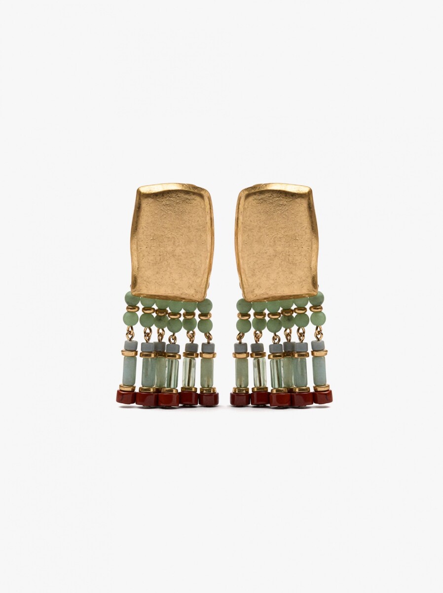 Pendientes Irregulares Con Cuentas - multicolor 