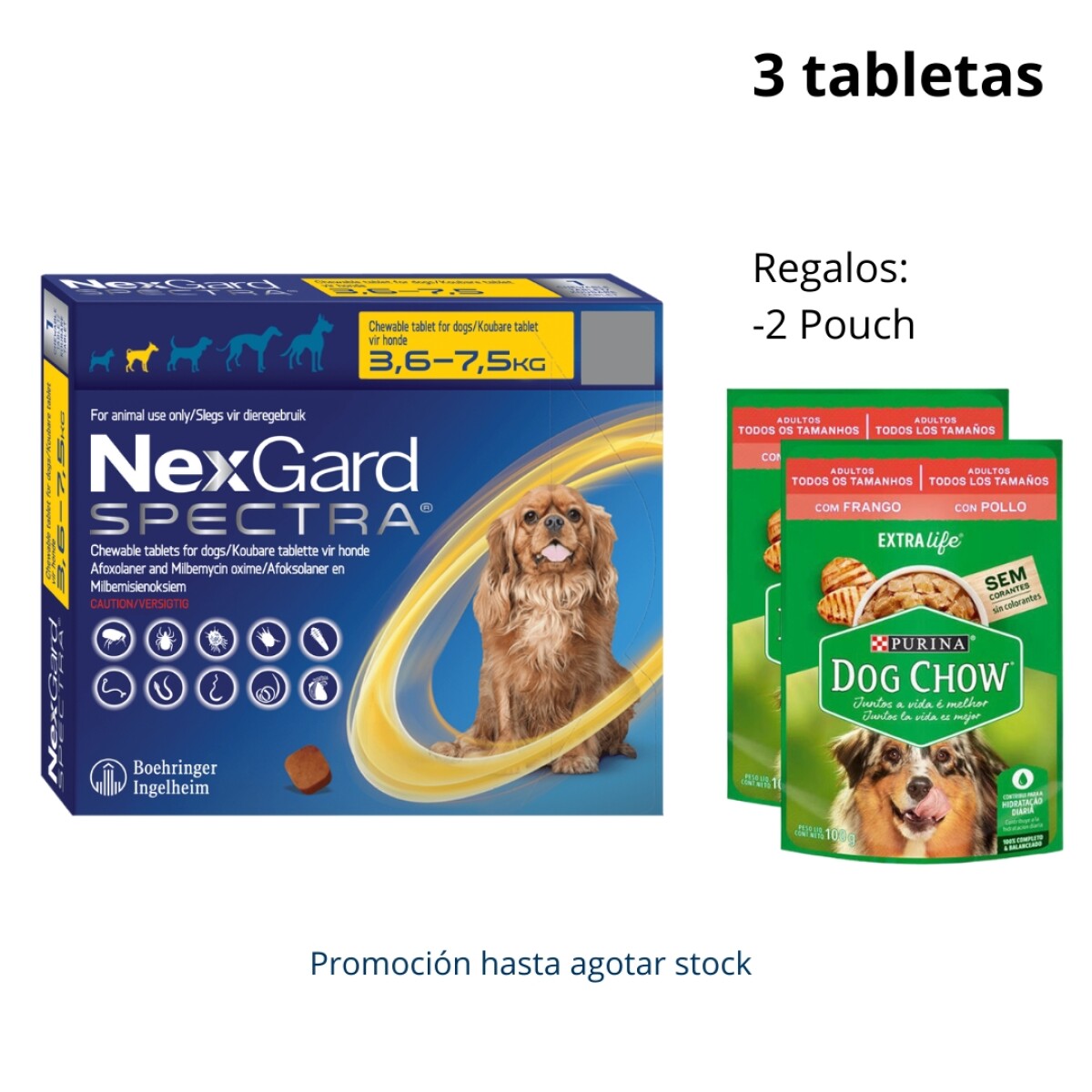 Nexgard Spectra Dog 3.6 - 7.5 Kg * 3 Comprimidos 