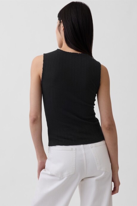 Musculosa Pointelle Mujer Black