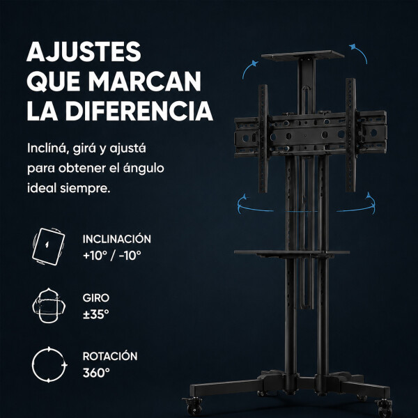 Soporte Movil Para Tv Con Ruedas De Pie Monitor 32 A 65 Soporte Movil Para Tv Con Ruedas De Pie Monitor 32 A 65