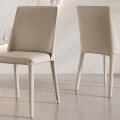 Silla De Comedor Ecocuero 100% Tapizada Beige