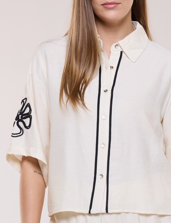 Conjunto Bordado Camisa & Pantalón CRUDO