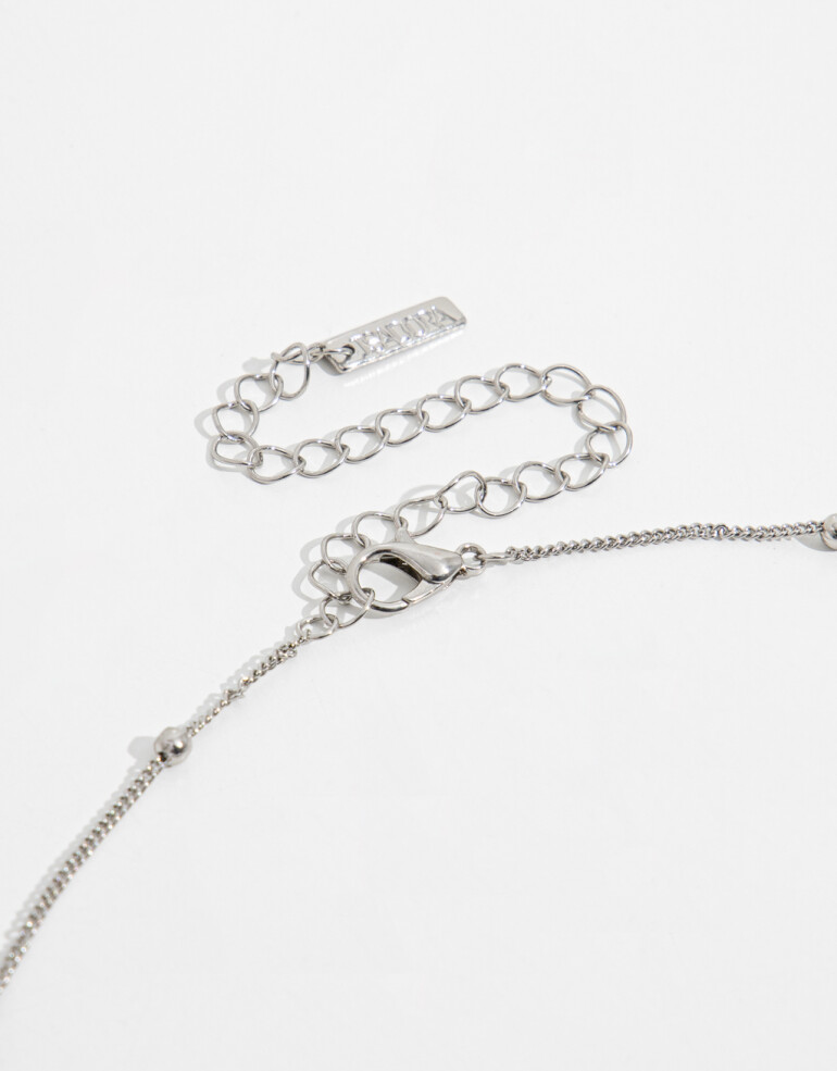 Collares Cortos Metal Set De Collares - Plateado Rodio