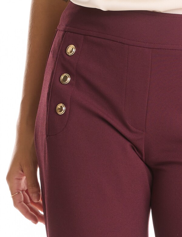 Pantalon Recto & Botones Dorados VIOLETA