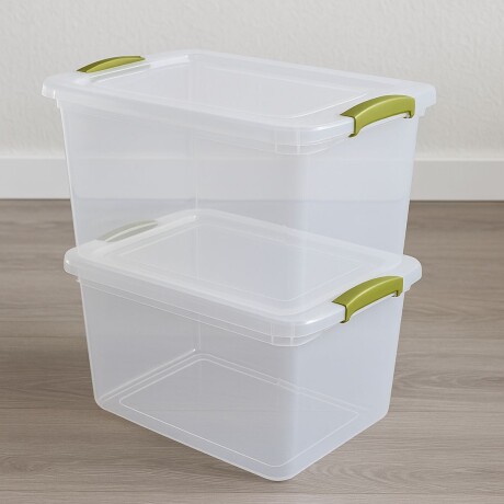 Set x2 Caja organizadora 28 lts Wenbox TRANSPARENTE
