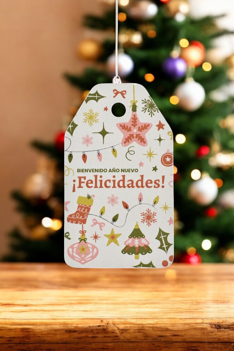 Tag colgante navidad 5x8,5 cm - DISEÑO 17 
