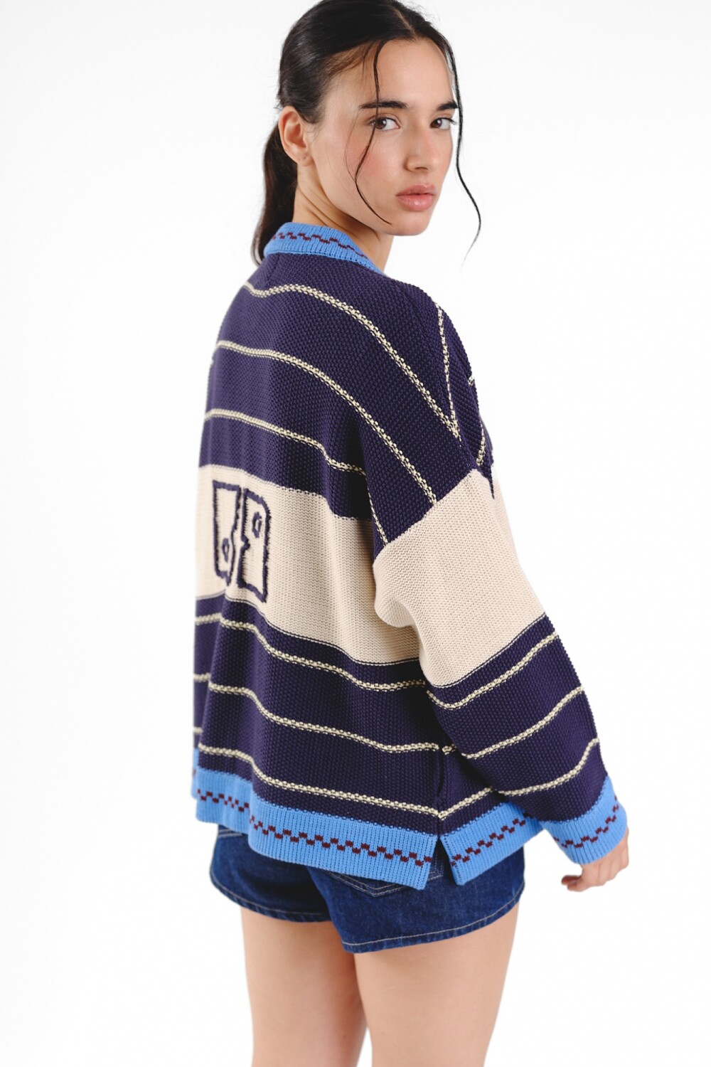 Cardigan Glory SS27 Azul