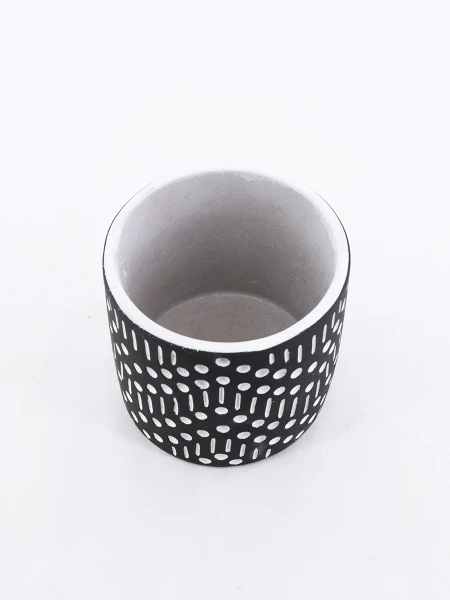 MACETA DOTS NEGRO