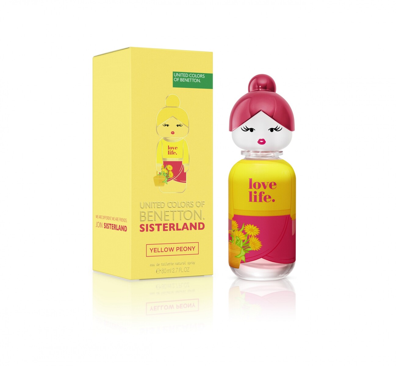 Perfume Benetton Sisterland Yellow Peony Edt 80ML - AMARILLO-ROSA-BLANCO 