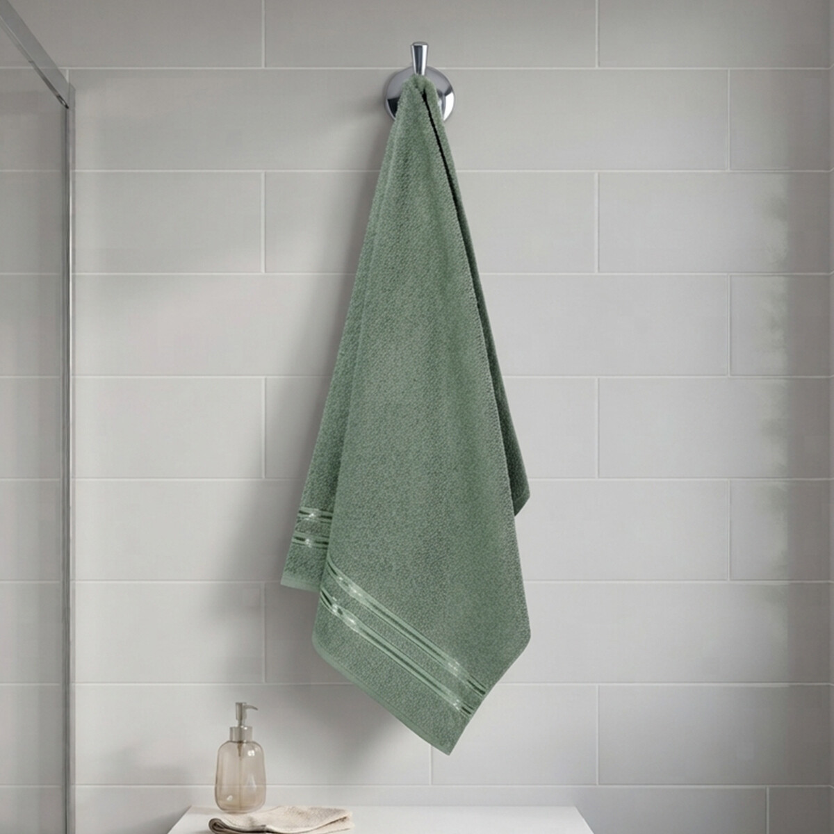 Toalla Mano Dohler Dueto 50 x 70 cm 100% Algodón - VERDE OSCURO 
