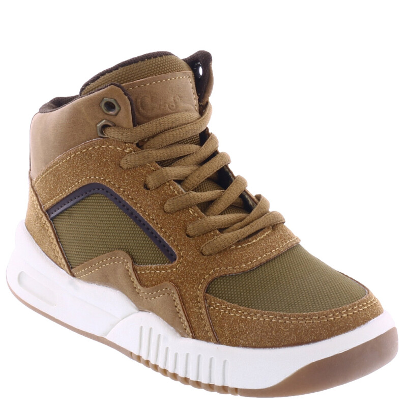 Botas de Niño Croco Kids Botita TINO acordonada Marrón Camel