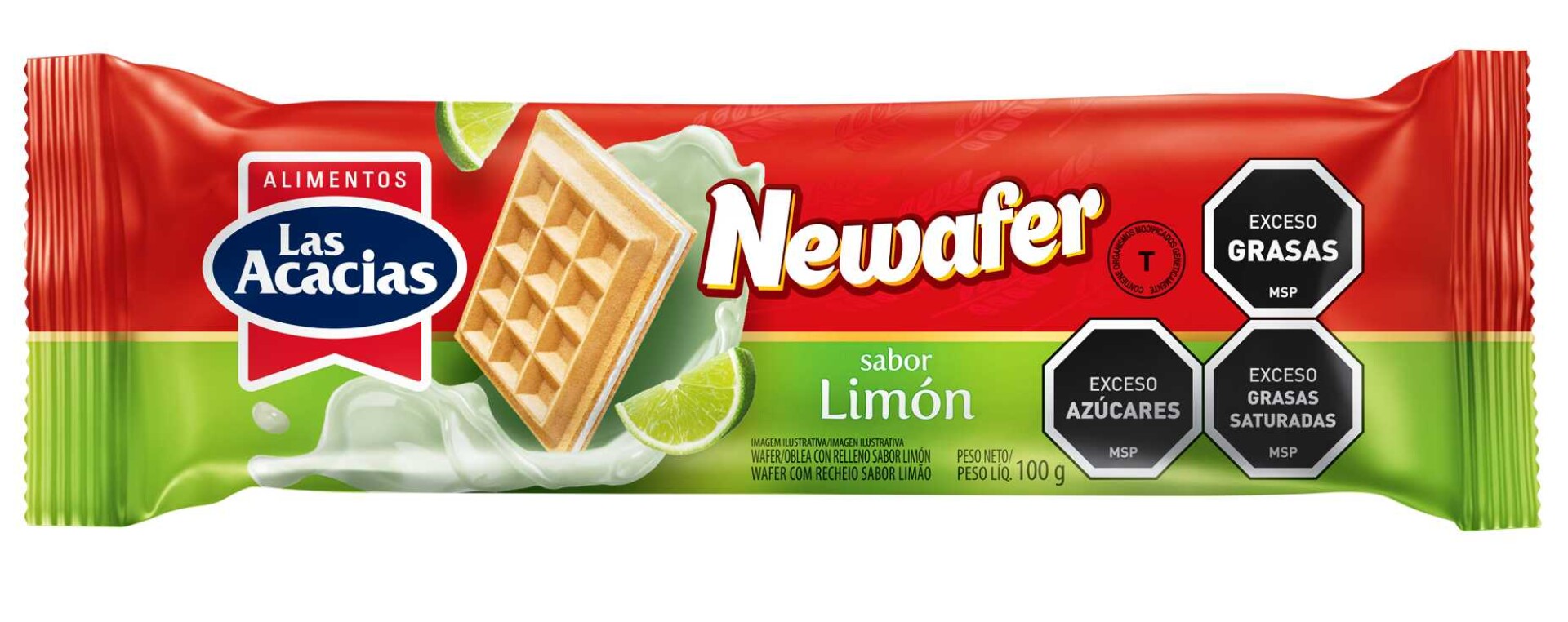 WAFFLE NEWAFER LAS ACACIAS 100G LIMON 