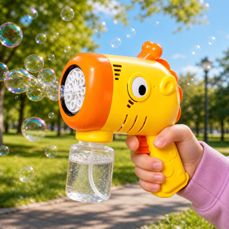 Pistola Burbuja Automatica Burbujero Juguete Recargable Jirafa