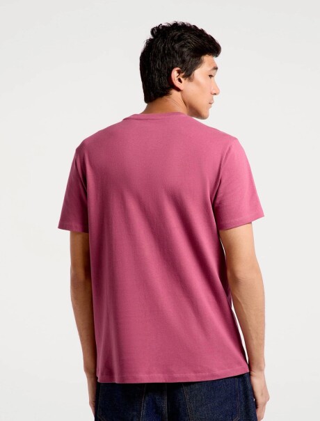 CAMISETA MANGA CORTA CON ESTAMPA ROSA